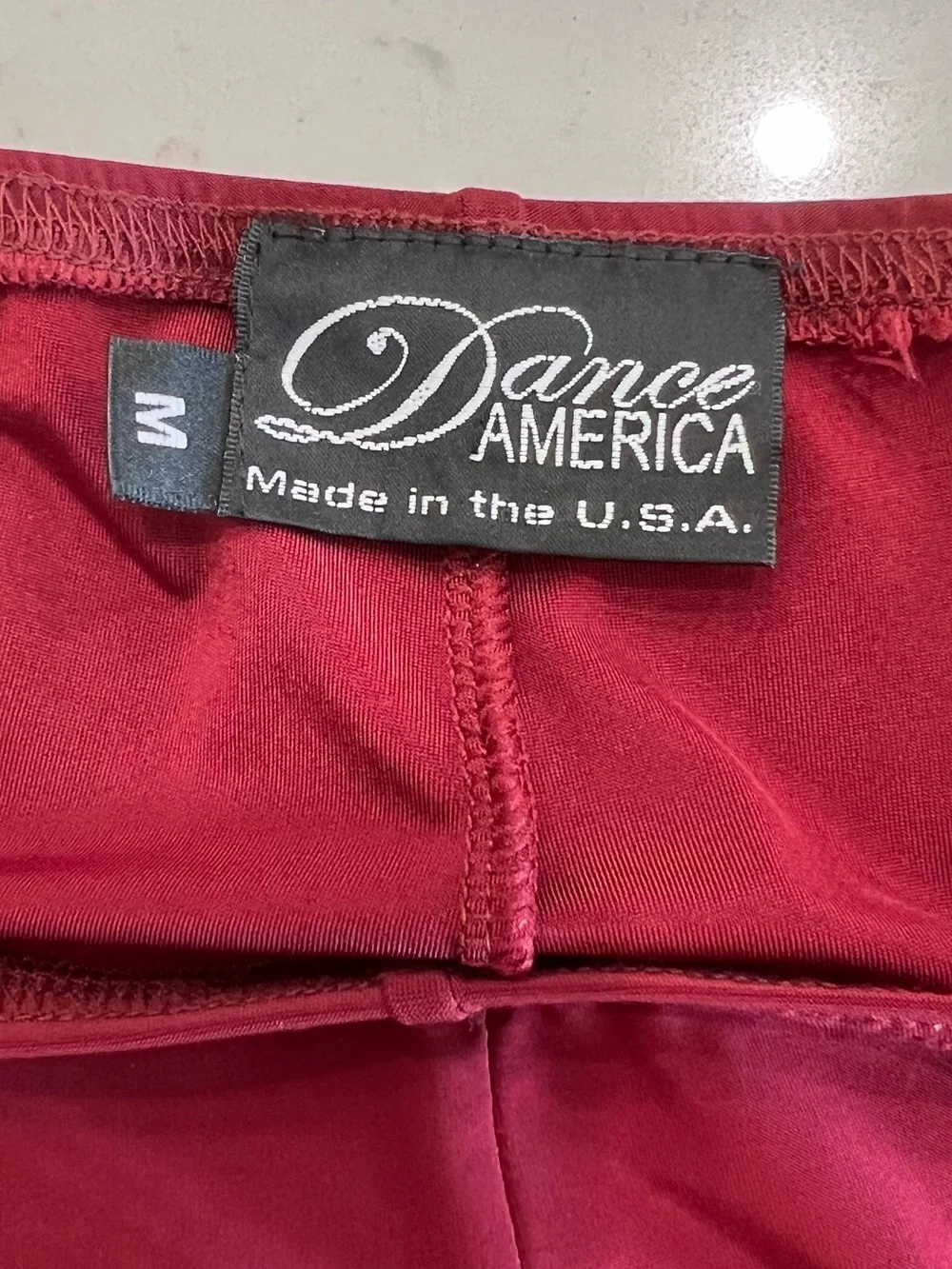 Dance America Burgundy Ruffle Side Slit Pants Made in USA Medium - Picture 5 of 10